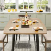 Modern Dining Table with Boat-Shaped Design and Spacious Seating