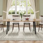 Modern Dining Table with Boat-Shaped Design and Spacious Seating