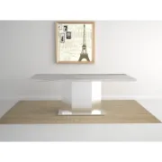 Dining Table with Stainless Steel Base