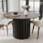 Solid Wood Round Dining Table with Customizable Base