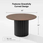 Solid Wood Round Dining Table with Customizable Base