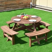 Round Fir Outdoor Picnic Table