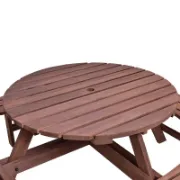Round Fir Outdoor Picnic Table