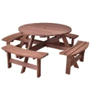 Round Fir Outdoor Picnic Table