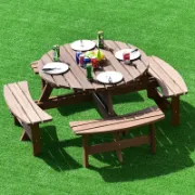 Round Fir Outdoor Picnic Table