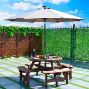 Round Fir Outdoor Picnic Table