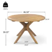 Round Acacia Outdoor Dining Table