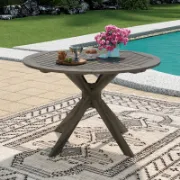 Round Acacia Outdoor Dining Table
