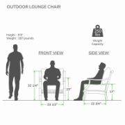 Teak Outdoor Armchair with Thick Gray Cushions