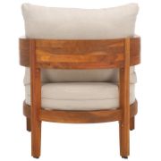 Natural Acacia Outdoor Chair Set with Taupe Cushions