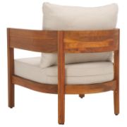 Natural Acacia Outdoor Chair Set with Taupe Cushions