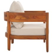 Natural Acacia Outdoor Chair Set with Taupe Cushions