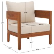 Natural Acacia Outdoor Chair Set with Taupe Cushions