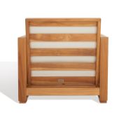 Outdoor Teak Club Chair with Plush Cushions