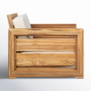 Outdoor Teak Club Chair with Plush Cushions
