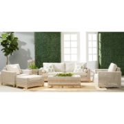 Transitional Outdoor Chair with Rope Weave and Teak Base