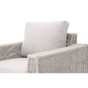 Transitional Outdoor Chair with Rope Weave and Teak Base