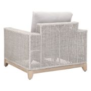 Transitional Outdoor Chair with Rope Weave and Teak Base