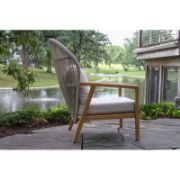 Winged Teak Wicker Lounge Pair