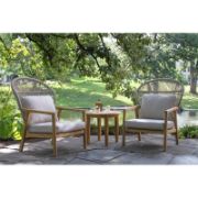 Winged Teak Wicker Lounge Pair