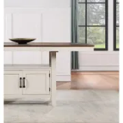 Counter-Height Dining Table with Acacia Wood Base and Storage Space