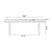 Rectangular Solid Pine Wood Dining Table