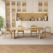 Rectangular Solid Pine Wood Dining Table