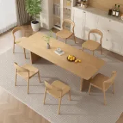 Rectangular Solid Pine Wood Dining Table