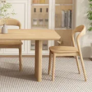 Rectangular Solid Pine Wood Dining Table