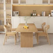 Rectangular Solid Pine Wood Dining Table