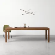 Rectangular Solid Walnut Wood Dining Table