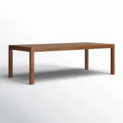Rectangular Solid Walnut Wood Dining Table
