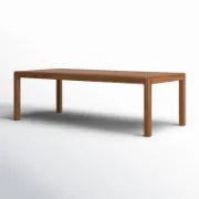 Rectangular Solid Walnut Wood Dining Table