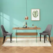 Modern Rectangular Dining Table with Glass Top and Legs