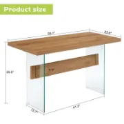 Modern Rectangular Dining Table with Glass Top and Legs