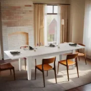 Extendable Dining Table with Woodgrain Design