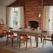 Extendable Dining Table with Woodgrain Design