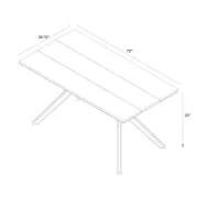 Cross Leg Rectangular Dining Table