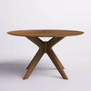 Round Solid Wood Base Dining Table