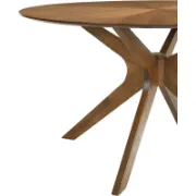 Round Solid Wood Base Dining Table