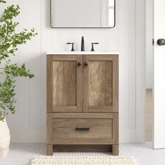 Single Bathroom Vanity with Engineered Marble Top