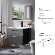 Single Bathroom Vanity with Ceramic Sink Top