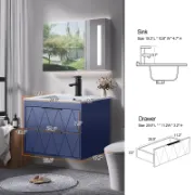 Single Bathroom Vanity with Ceramic Sink Top