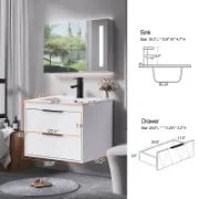 Single Bathroom Vanity with Ceramic Sink Top