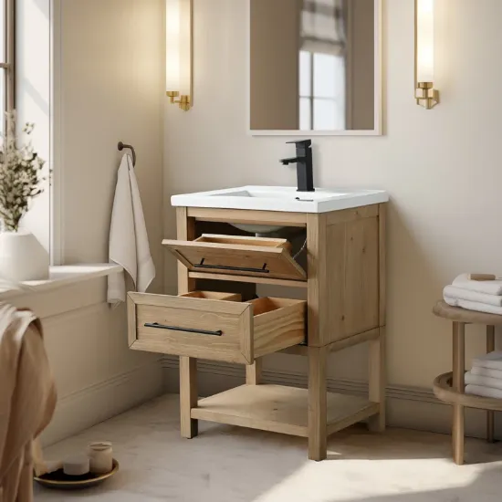 Single Bathroom Vanity with Ceramic Top